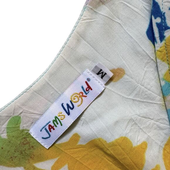 Jams World Dress Womens Size M Floral Abstract Empire Waist Tropical Beach Vivid - Picture 6 of 15